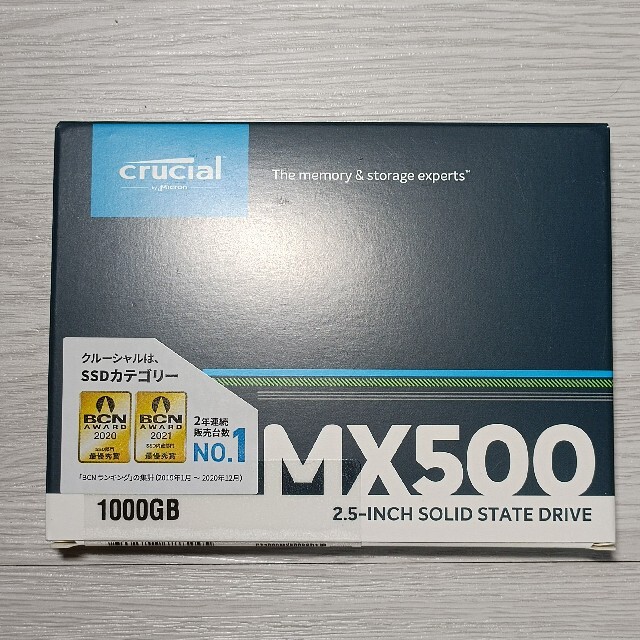 【Crucial】CT1000MX500SSD1JP【1TB】 スマホ/家電/カメラのPC/タブレット(PCパーツ)の商品写真