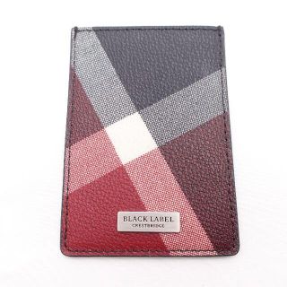 バーバリーブラックレーベル(BURBERRY BLACK LABEL)の【美品】BURBERRY BLACK LABEL　カードケース　メンズ　チェック(名刺入れ/定期入れ)