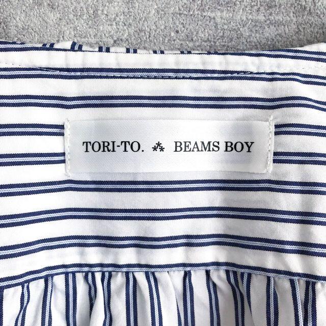 BEAMS BOY(ビームスボーイ)の【白湯様専用】TORI-TO レース フリル 襟 ストライプ ブラウス シャツ レディースのトップス(シャツ/ブラウス(長袖/七分))の商品写真