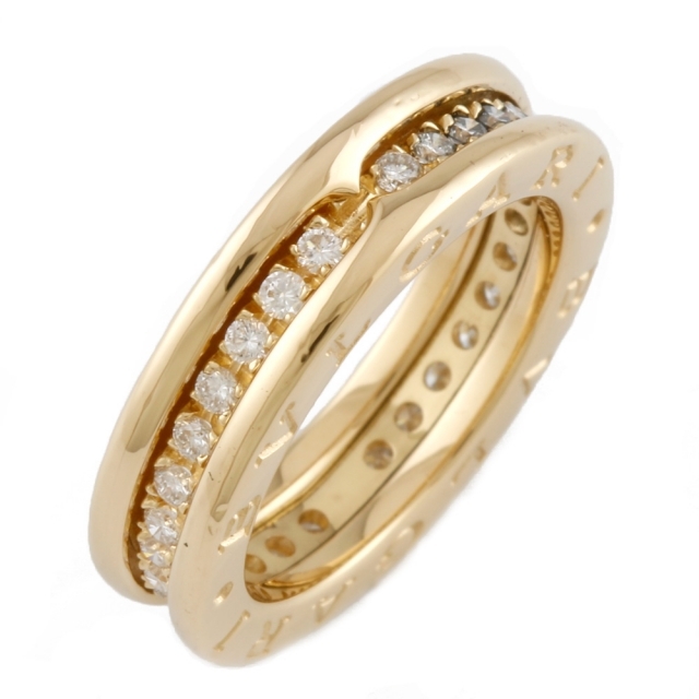 ブルガリ BVLGARI リング・指輪 フルエタニティ K18ゴールド - リング ... ブルガリ BVLGARI リング B-zero1 ビーゼロワン フル エタニティ サークル ダイヤモンド K18YG 11号 / #51