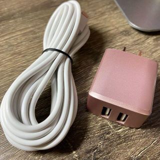 USB 充電器 アダプター タップ 2口 スマホ コード 充電コード 3m(バッテリー/充電器)