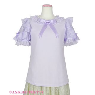 アンジェリックプリティー(Angelic Pretty)の【ほぼ未使用】Lacy Frill半袖カットソー ラベンダー(カットソー(半袖/袖なし))