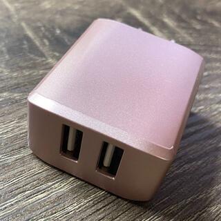 USB 充電器 アダプター タップ 2口 コンパクト 電源(バッテリー/充電器)