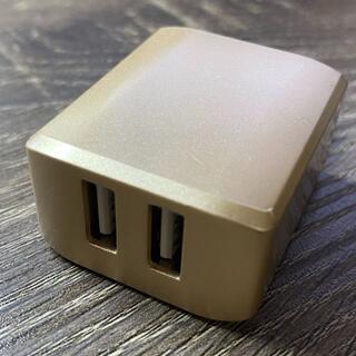 USB 充電器 アダプター タップ 2口 コンパクト 電源(バッテリー/充電器)