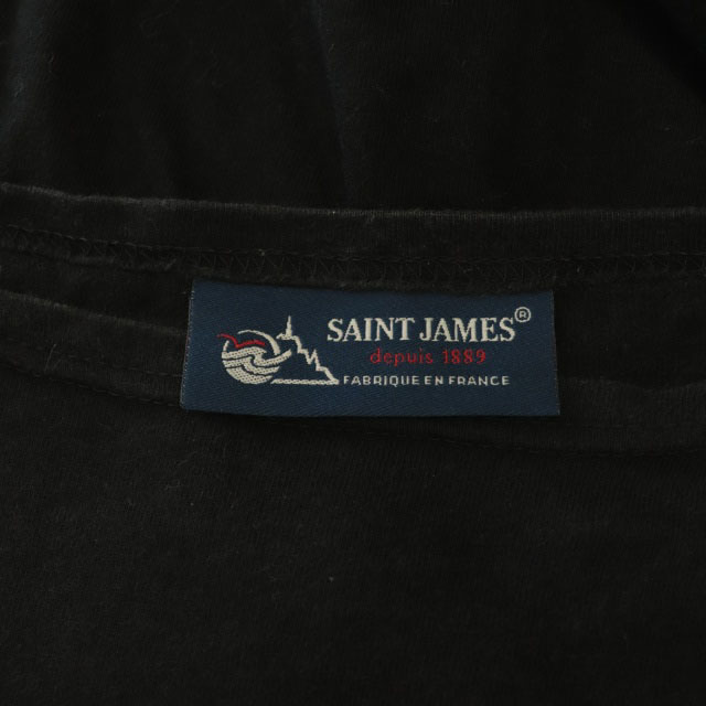 SAINT JAMES(セントジェームス)のセントジェームス コットンLS Tシャツ カットソー ロンT 長袖 黒 メンズのトップス(Tシャツ/カットソー(七分/長袖))の商品写真