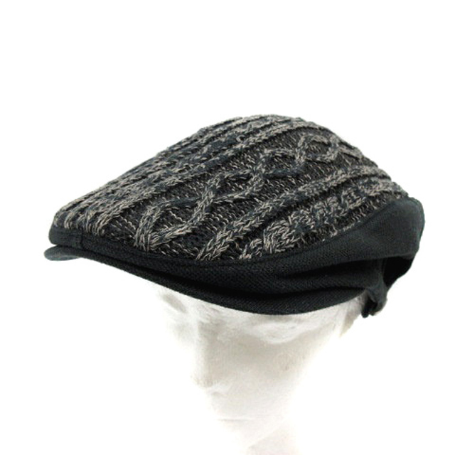 FRED PERRY(フレッドペリー)のフレッドペリー 帽子 ハンチング ニット 切替 F 黒 メンズの帽子(ハンチング/ベレー帽)の商品写真