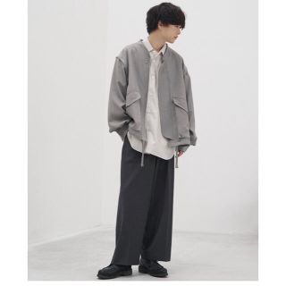 LIDNM MERINO  WOOL BAGGY  チャコール