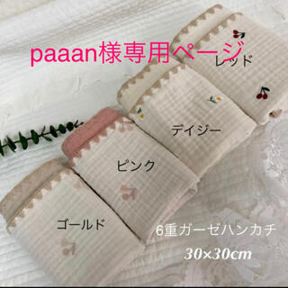 paaan様✨韓国イブル　ベビーイブル　さくらんぼ6重ハンカチ30×30(±)2(その他)