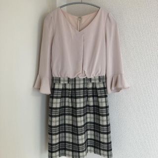 プロポーションボディドレッシング(PROPORTION BODY DRESSING)の値下げ☆ワンピース　チェック　秋冬　スカート　フレア　ブラウス(ひざ丈ワンピース)