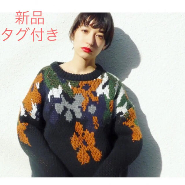 新品  CLANE  Over Flower Motif Knit  サイズ2