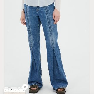 MURRAL 完売 Washed flare tuck denim  blue(デニム/ジーンズ)