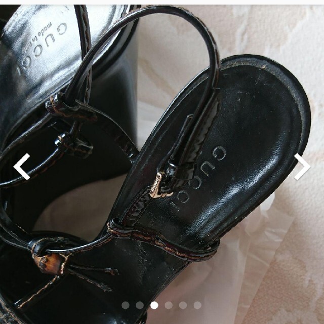 Gucci(グッチ)の【箱/付属品あり】グッチ 黒ウェッジサンダル レディースの靴/シューズ(サンダル)の商品写真