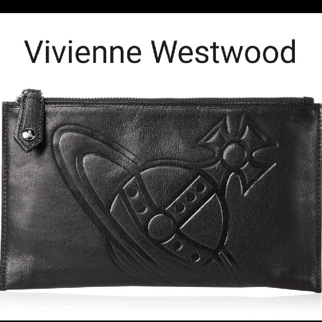 Vivienne Westwood(ヴィヴィアンウエストウッド)のヴィヴィアンウエストウッド　レザー　オーブ　　型押し　クラッチバッグ レディースのバッグ(クラッチバッグ)の商品写真