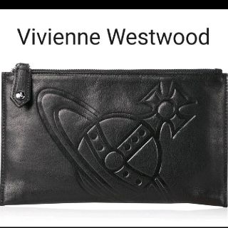 ヴィヴィアンウエストウッド(Vivienne Westwood)のヴィヴィアンウエストウッド　レザー　オーブ　　型押し　クラッチバッグ(クラッチバッグ)