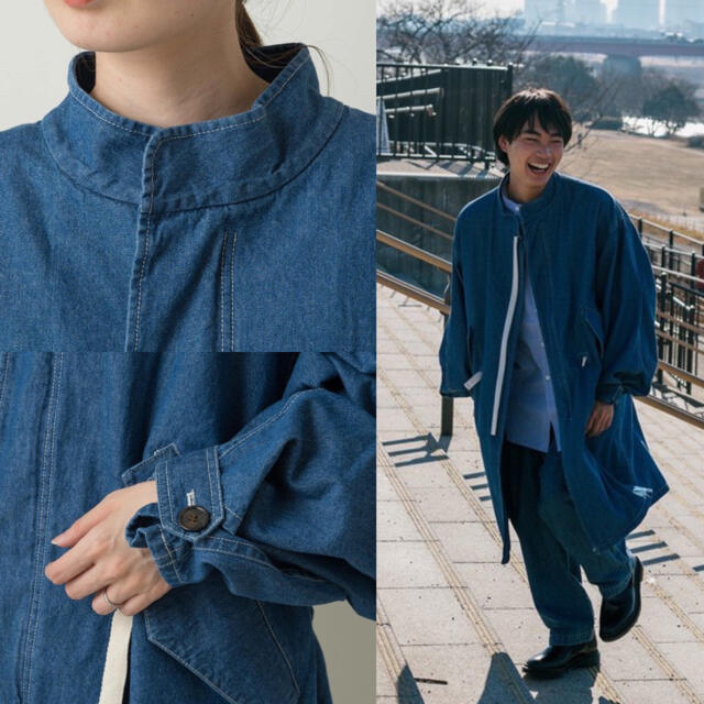 BEAUTY&YOUTH UNITED ARROWS(ビューティアンドユースユナイテッドアローズ)のWHIMSIC M65デニムフィールドコート　カスタネ メンズのジャケット/アウター(モッズコート)の商品写真