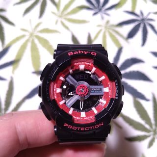 ベビージー(Baby-G)のCASIO Baby-G ba-110sn　ジーショック　ブラック×レッド(腕時計)