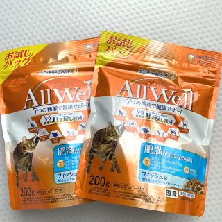 ユニチャーム(Unicharm)の国産　猫　総合栄養食　オールウェル　フィッシュ味　2袋(ペットフード)