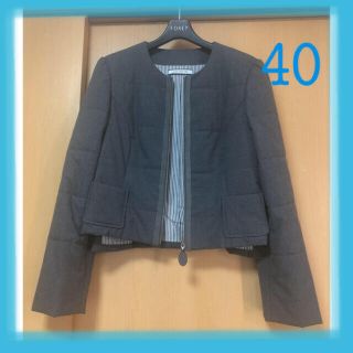 フォクシー(FOXEY)の（未使用に近い）FOXEY NY タキシード　クッションジャケット　40(ノーカラージャケット)