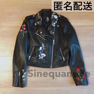 シネカノン(Sinequanone)の匿名配送 レア Sinequanone 刺繍 ライダース シネカノン L(ライダースジャケット)