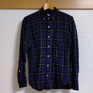 （古着）チェックシャツ　ブルー×イエロー(シャツ)