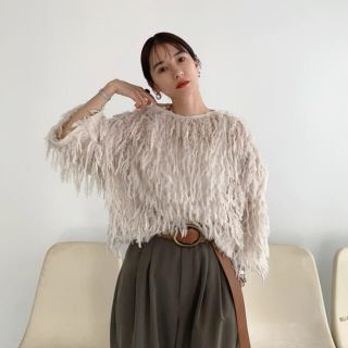 ステュディオス(STUDIOUS)のCLANE クラネ　FRINGE LACE TOPS(ニット/セーター)