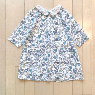 ボンポワン(Bonpoint)のlittle cotton clothes 花柄 襟付きワンピース(5-6Y)(ワンピース)