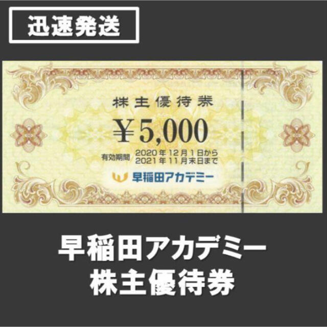 早稲田アカデミー  株主優待券　5,000円 × 2枚　10,000円分