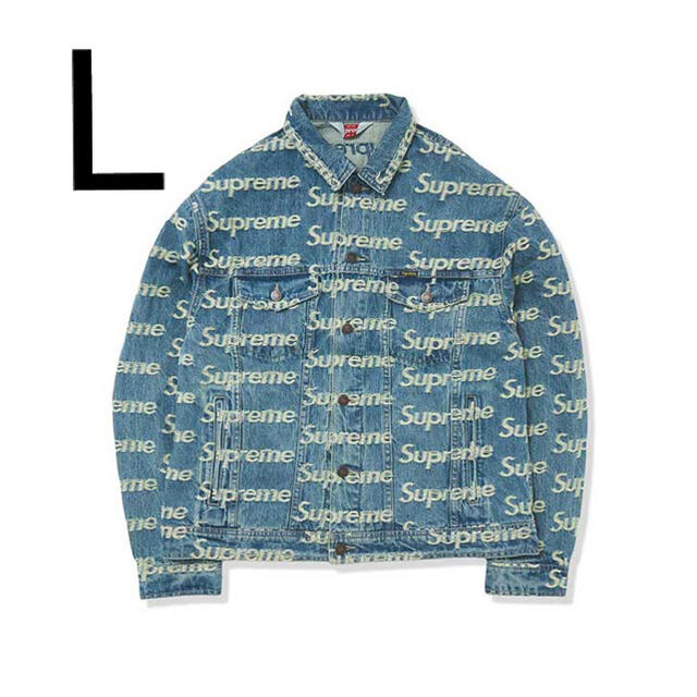 Supreme Logos Denim Trucker Jacket L