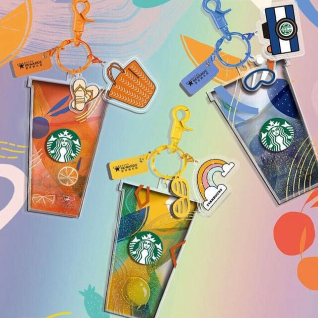 Starbucks Coffee(スターバックスコーヒー)の2個セット Starbucks Keychain スタバ グリッターキーホルダー メンズのファッション小物(キーホルダー)の商品写真