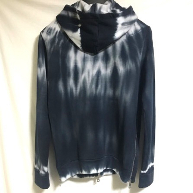 本物 美品 バルマンオム ブリーチ加工 ZIP UP パーカー XS 濃紺