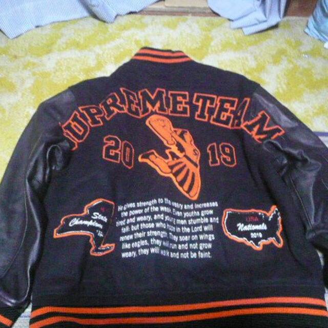 本当に最後の即決 SUPREME TEAM VARSITY JACKET -