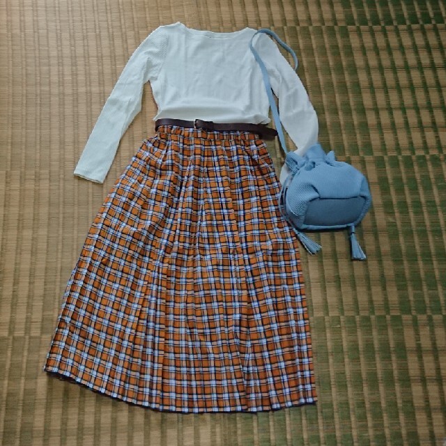 DOUBLE NAME(ダブルネーム)の⚠️ちゃい様専用です⚠️   ☺️ダブルネーム☺️ スカート チェック オレンジ レディースのスカート(ひざ丈スカート)の商品写真