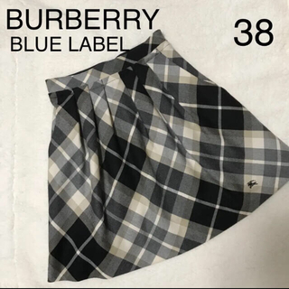 バーバリーブルーレーベル(BURBERRY BLUE LABEL)の美品！BURBERRY バーバリーブルーレーベル 膝丈スカート ホース刺繍 M(ひざ丈スカート)