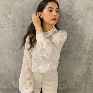 アメリヴィンテージ(Ameri VINTAGE)の新木優子さん着用　完売品 MOHAIR LACY KNIT AMERI(ニット/セーター)