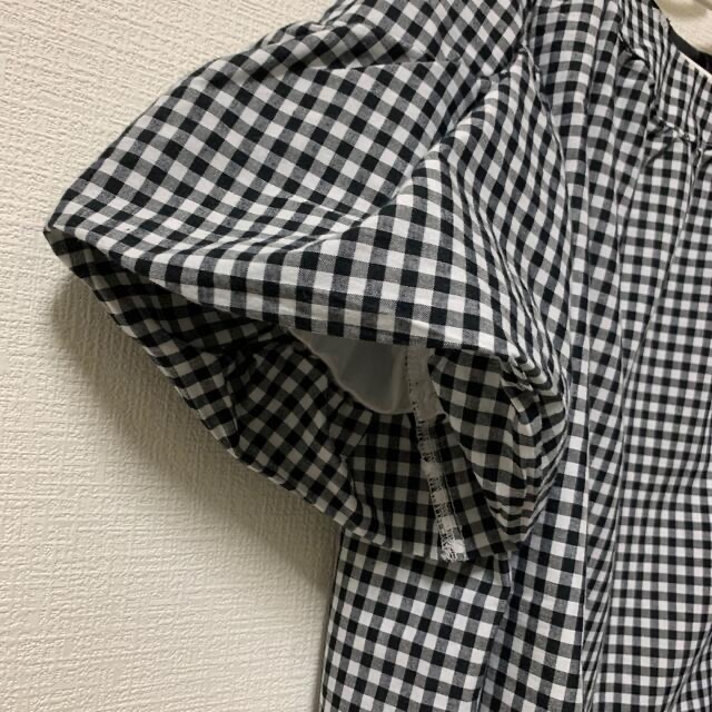 肩あきチェックTシャツ レディースのトップス(Tシャツ(半袖/袖なし))の商品写真
