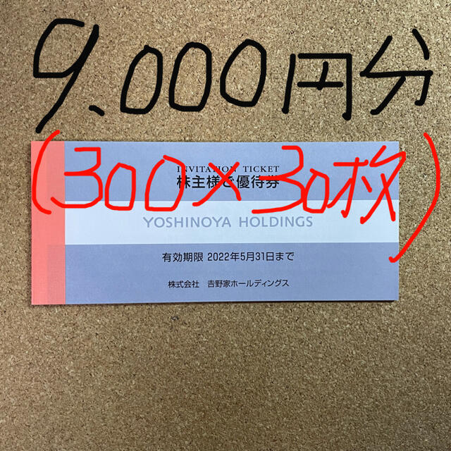 吉野家ホールディングス　株主優待券　1,000円分　吉野家　牛丼