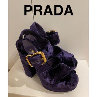 プラダ(PRADA)のPRADAほぼ新品プラットフォームサンダル(ハイヒール/パンプス)