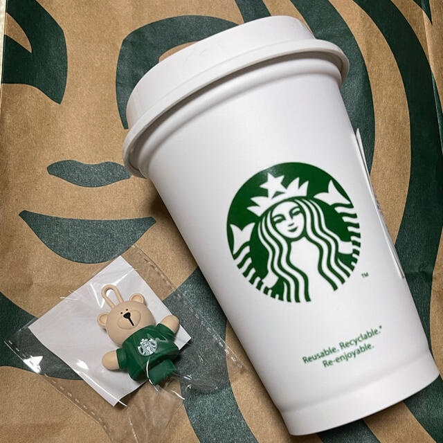 Starbucks Coffee(スターバックスコーヒー)のSTARBUCKS スターバックス ベアリスタキャップ リユーザブルカップ インテリア/住まい/日用品のキッチン/食器(タンブラー)の商品写真