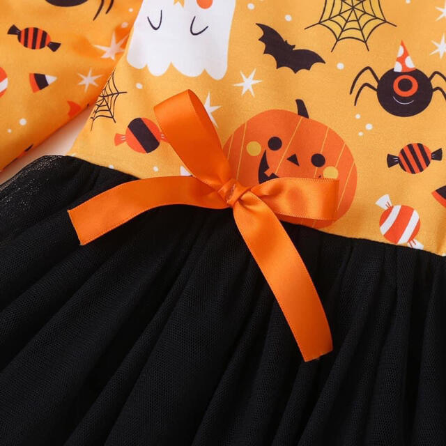 新品　チュールワンピース　ワンピース　ハロウィン　女の子　キッズ　可愛い　100 キッズ/ベビー/マタニティのキッズ服女の子用(90cm~)(ワンピース)の商品写真