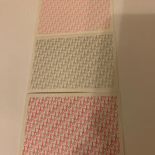 ディオール(Dior)のDIORロゴシール　ネイルシール3枚ピンク、濃いピンク、シルバー(ネイル用品)