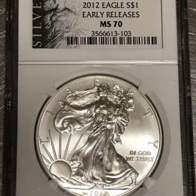 アメリカイーグル銀貨　2012 NGC鑑定　MS70美術品/アンティーク