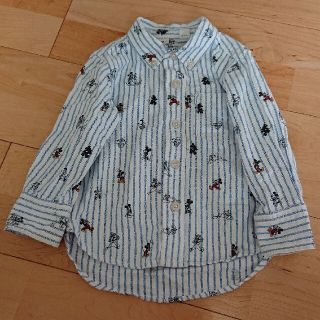 ベビーギャップ(babyGAP)の【GAP】ミッキー ストライプシャツ(シャツ/カットソー)