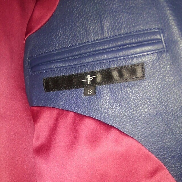 NO ID.(ノーアイディー)のno id. レザーライダースジャケット　ブルー メンズのジャケット/アウター(レザージャケット)の商品写真