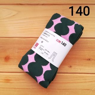 マリメッコ(marimekko)のmarimekko　ユニクロ　UNIQLO　マリメッコ　子供　タイツ　ピンク　緑(パンツ/スパッツ)