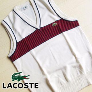 ラコステ(LACOSTE)の新品 4サイズ ラコステ ニットベスト ホワイト(ベスト)