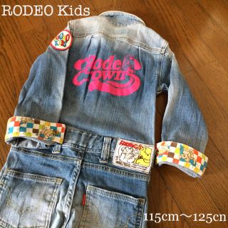 ロデオクラウンズ(RODEO CROWNS)のRODEO kidsデニムカバーオール L115cm〜125cm美品(パンツ/スパッツ)