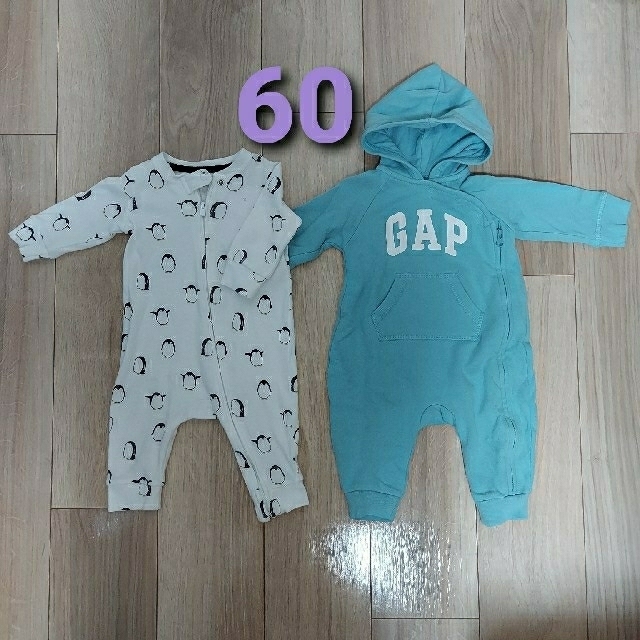 GAP(ギャップ)のギャップ　ロンパース　3-6months　2枚 キッズ/ベビー/マタニティのベビー服(~85cm)(ロンパース)の商品写真