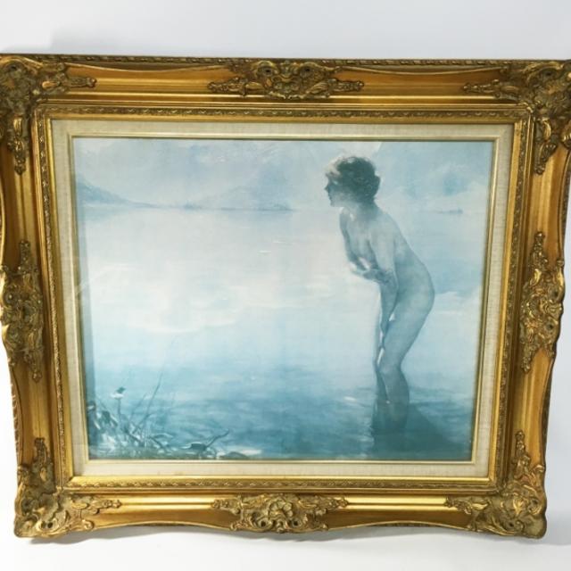 名画 絵画 油絵 ポール・シャパス 九月の朝 裸婦 複製画 額装 | フリマアプリ ラクマ