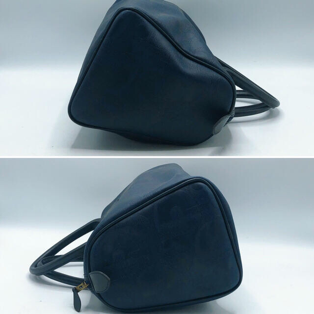 正規品 ディオール Dior ミニボストン ハンドバッグ トロッター柄 紺系
