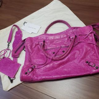 バレンシアガバッグ(BALENCIAGA BAG)のバレンシアガ　シティ　ピンク紫　バッグ(トートバッグ)